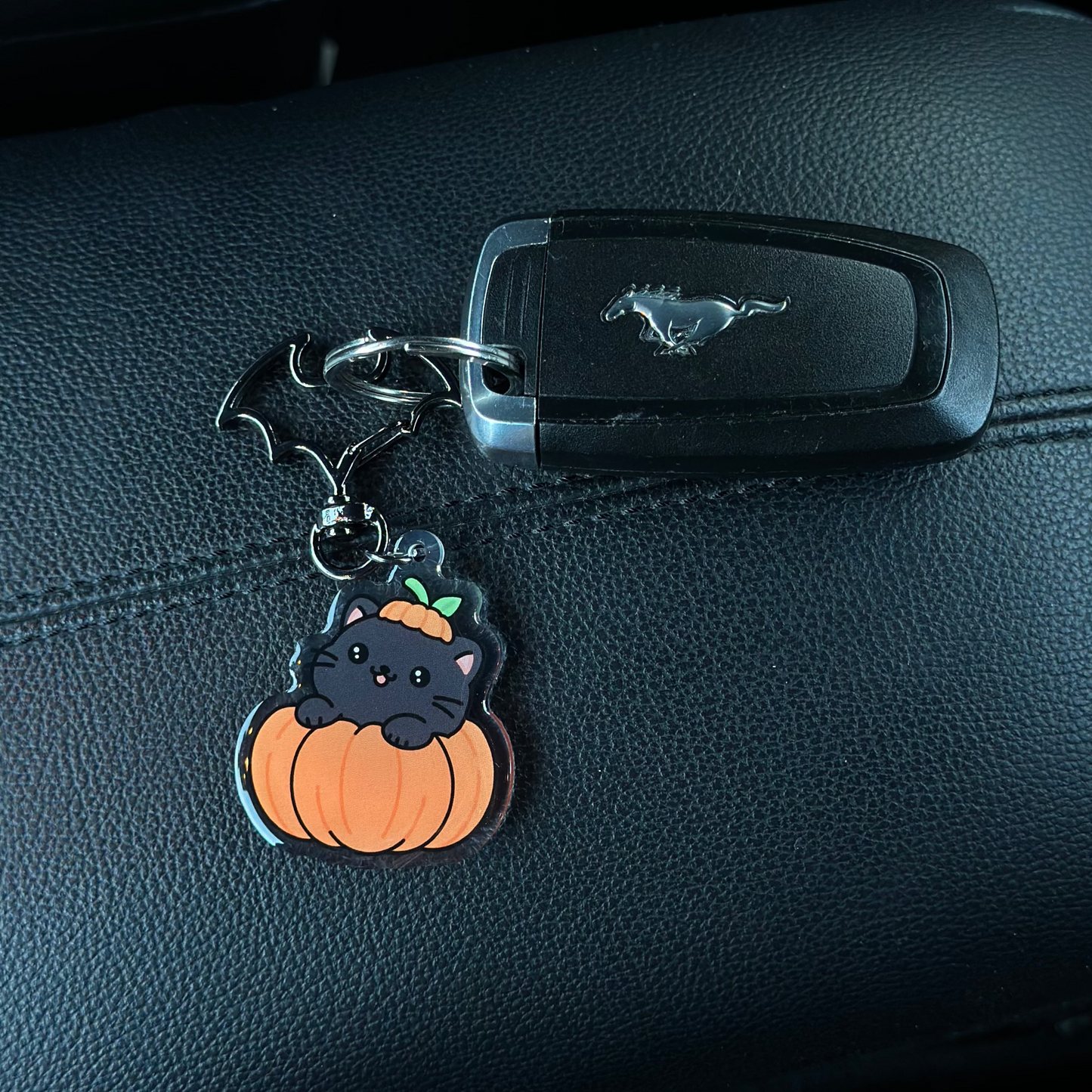 Pumpkin Kitty Keychain
