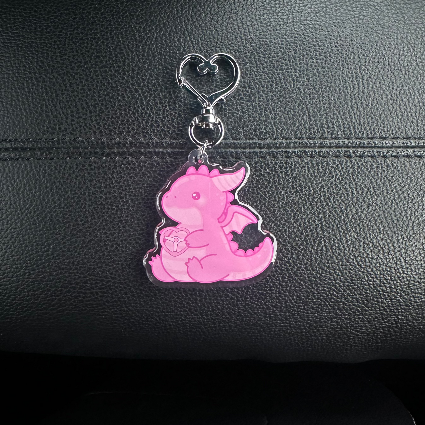 Pink Dragon Keychain