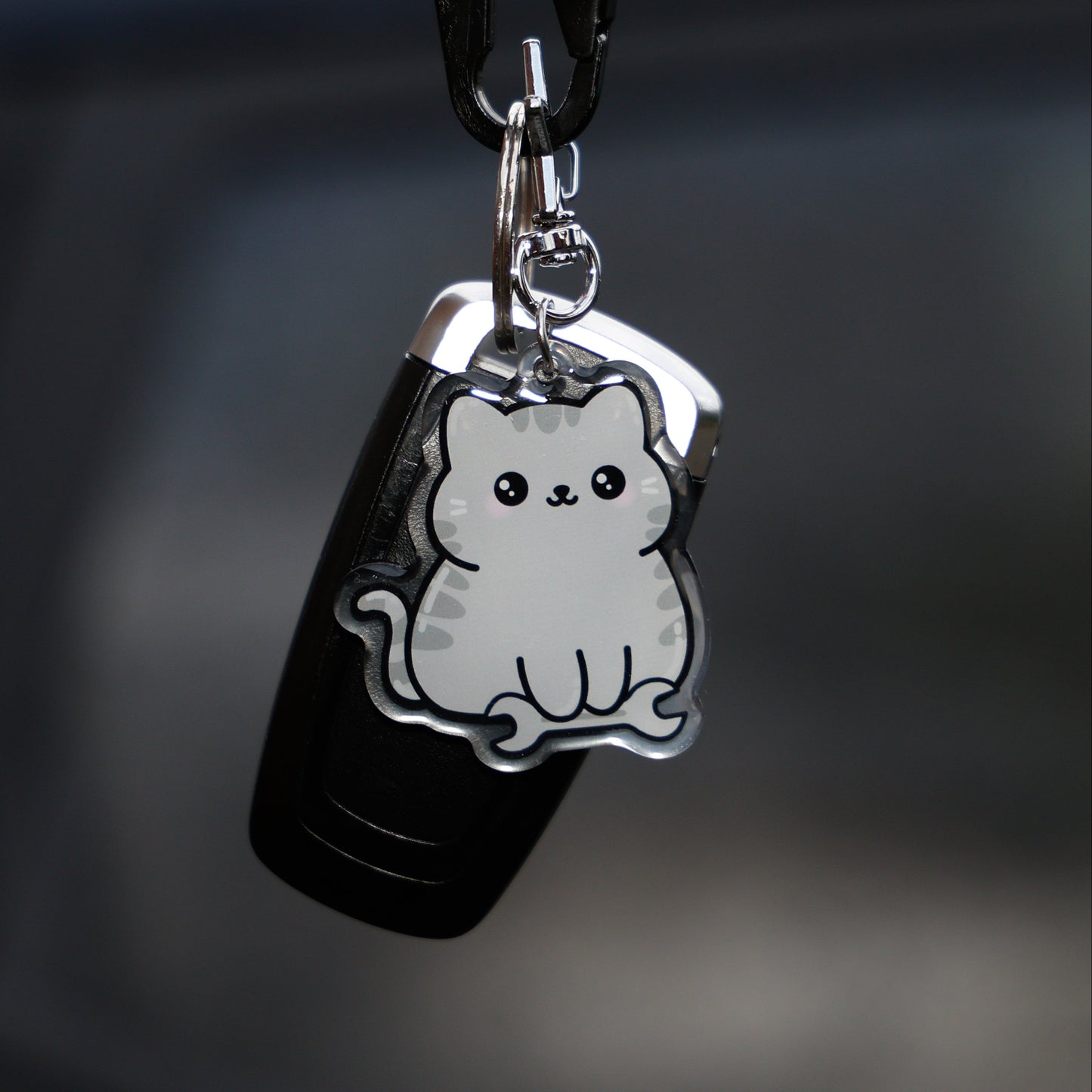 Grey Cat Keychain