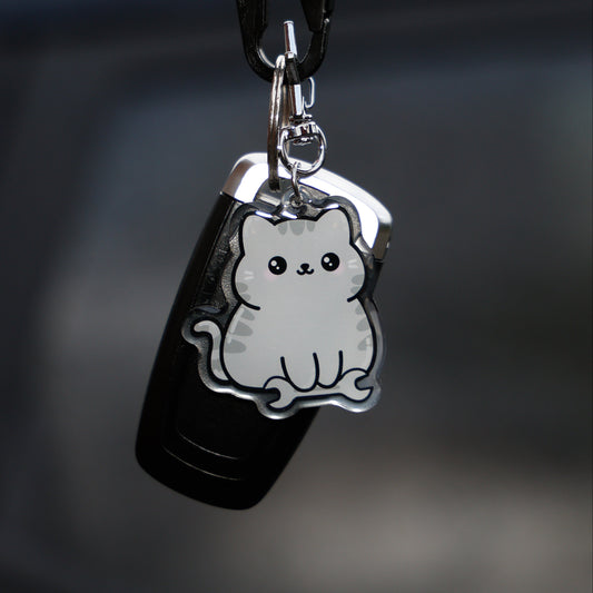 Grey Cat Keychain