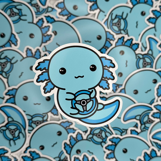 Blue Axolotl Sticker