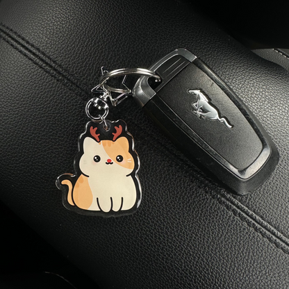 Christmas Kitty Keychain