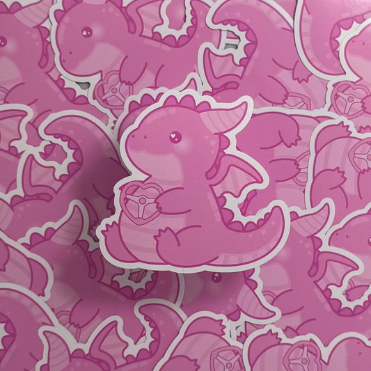 Pink Dragon Sticker