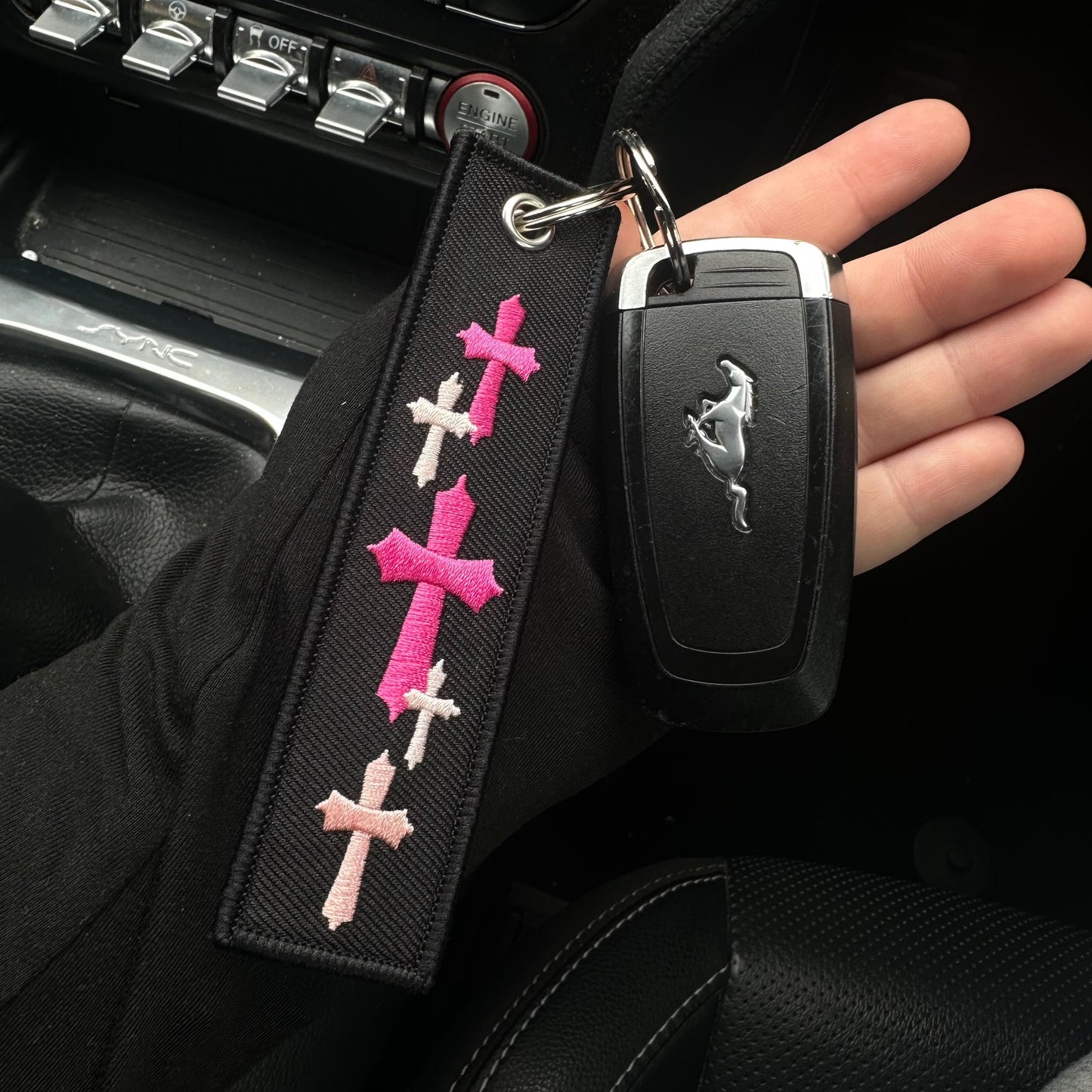 Pink Cross Jet Tag